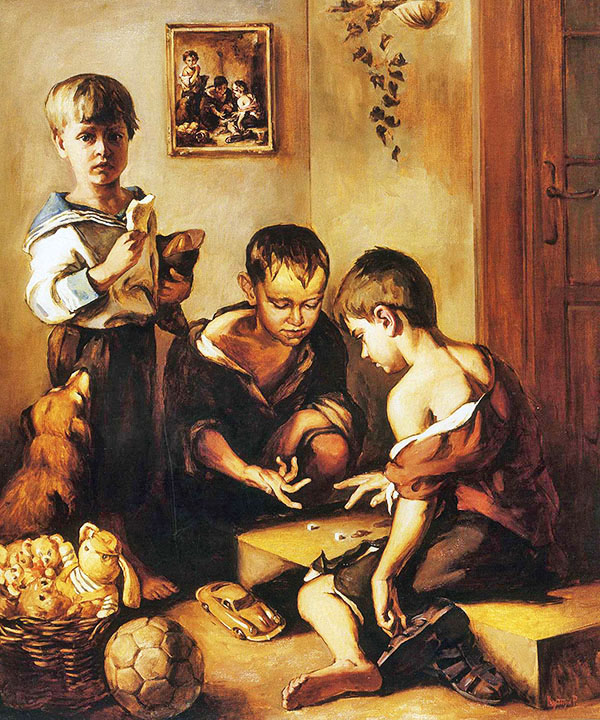 «На золотому ґанку сиділи». 2001. Полотно, олія